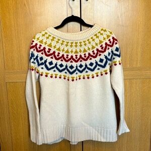J. Crew Fair Isle Cozy Warm Sweater, Size Medium